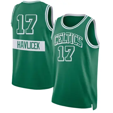 Boston Celtics John Havlicek Kelly 2021/22 City Edition Jersey - Men's Swingman Green